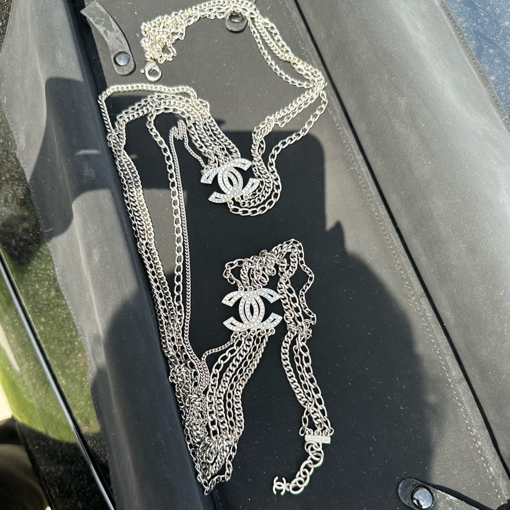 Silver Chanel Chain Belt